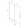 Mexen Velar écran de baignoire à 2 ailes coulissante 140 x 150 cm, transparent, gun gray brossé - 896-140-000-01-66