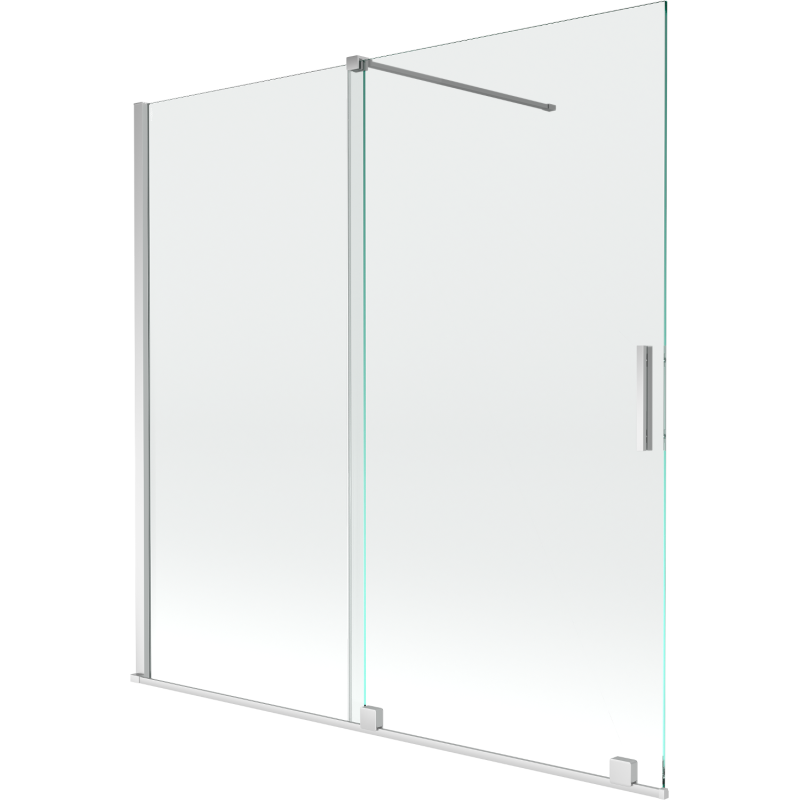 Mexen Velar écran de baignoire à 2 ailes coulissante 160 x 150 cm, transparent, Chrome - 896-160-000-01-01
