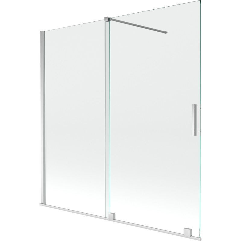 Mexen Velar pare-baignoire coulissant à 2 battants 160 x 150 cm, transparent, chrome - 896-160-000-01-01