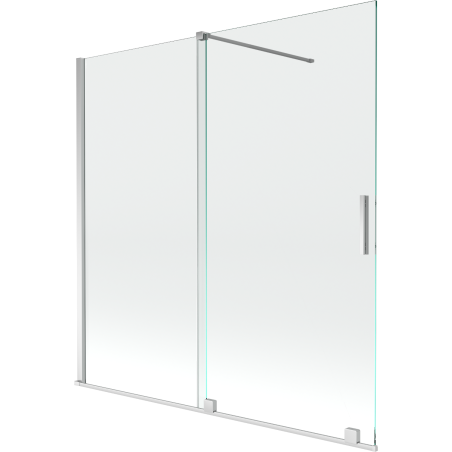 Mexen Velar écran de baignoire à 2 ailes coulissante 160 x 150 cm, transparent, Chrome - 896-160-000-01-01