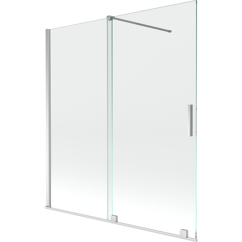 Mexen Velar écran de baignoire à 2 ailes coulissante 150 x 150 cm, transparent, Chrome - 896-150-000-01-01
