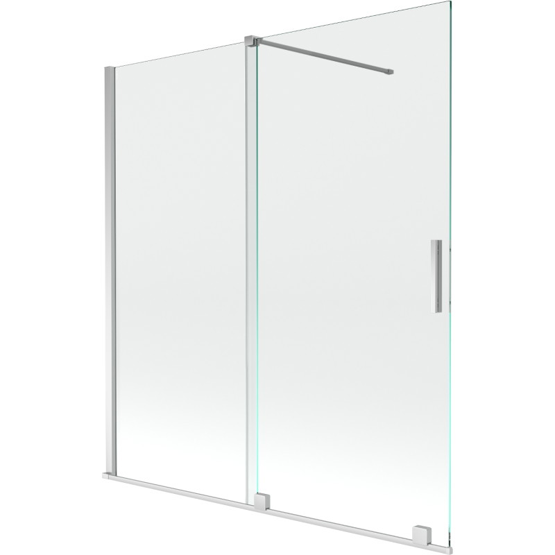 Mexen Velar paroi de baignoire à deux volets coulissants 150 x 150 cm, transparent, chrome - 896-150-000-01-01