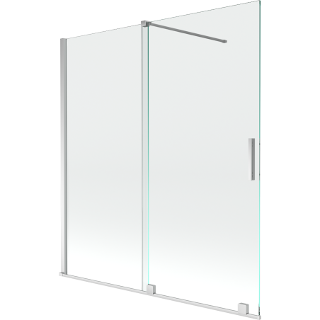 Mexen Velar écran de baignoire à 2 ailes coulissante 150 x 150 cm, transparent, Chrome - 896-150-000-01-01