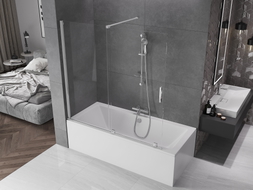Mexen Velar pare-baignoire coulissant à 2 battants 160 x 150 cm, transparent, chrome - 896-160-000-01-01