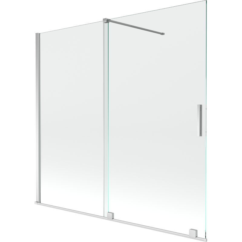 Mexen Velar écran de baignoire à 2 ailes coulissante 170 x 150 cm, transparent, Chrome - 896-170-000-01-01