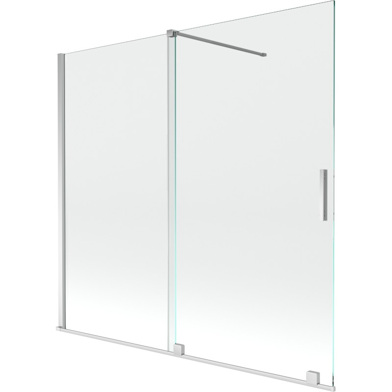 Mexen Velar pare-douche à deux volets coulissants 170 x 150 cm, transparent, chrome - 896-170-000-01-01