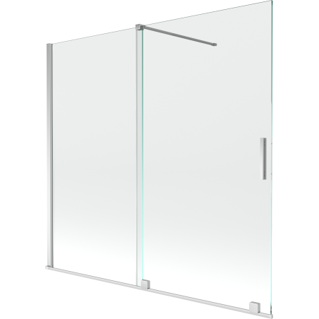 Mexen Velar écran de baignoire à 2 ailes coulissante 170 x 150 cm, transparent, Chrome - 896-170-000-01-01
