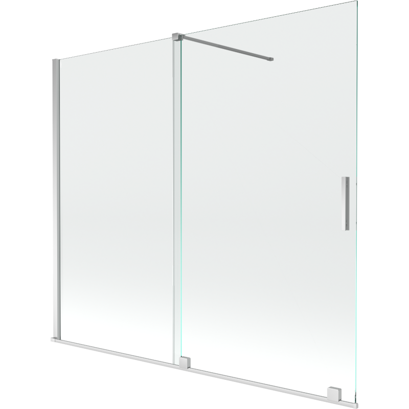 Mexen Velar écran de baignoire à 2 ailes coulissante 180 x 150 cm, transparent, Chrome - 896-180-000-01-01