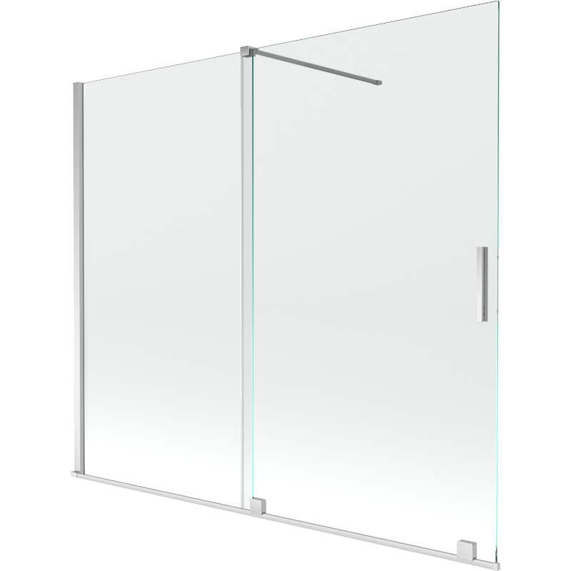 Mexen Velar paroi de baignoire à 2 volets coulissants 180 x 150 cm, transparent, chrome - 896-180-000-01-01