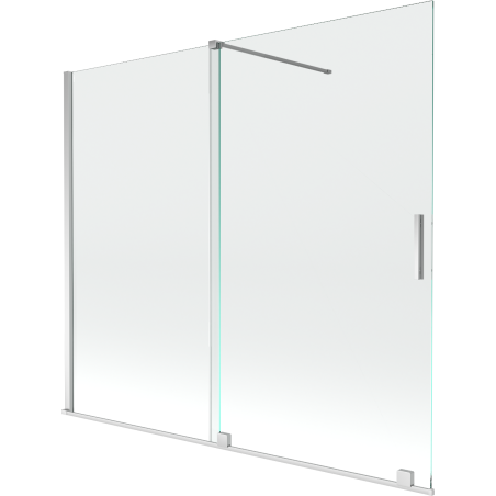 Mexen Velar écran de baignoire à 2 ailes coulissante 180 x 150 cm, transparent, Chrome - 896-180-000-01-01