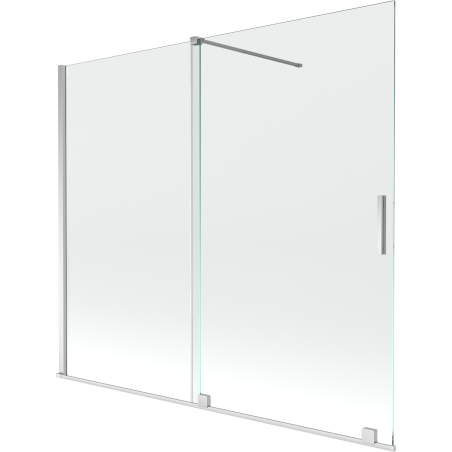 Mexen Velar paroi de baignoire à 2 volets coulissants 180 x 150 cm, transparent, chrome - 896-180-000-01-01