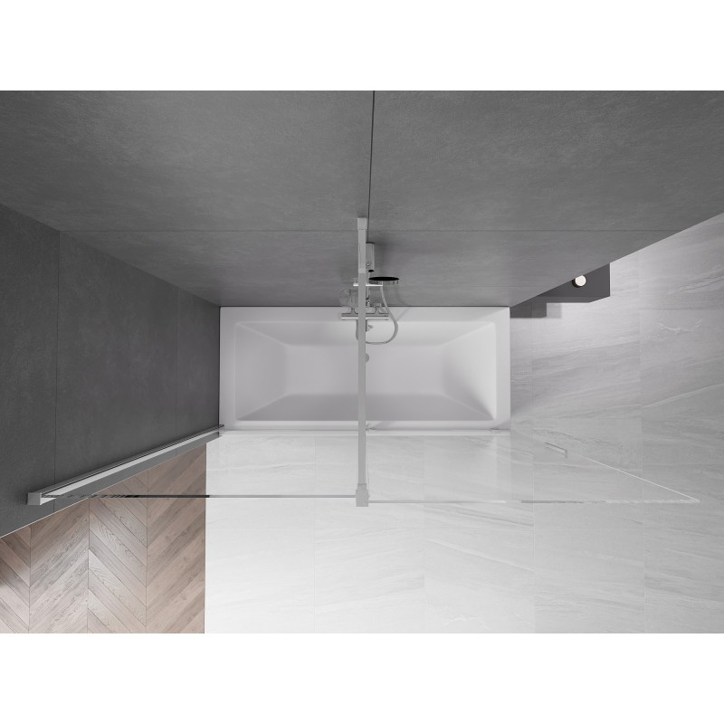 Mexen Velar paroi de baignoire à 2 volets coulissante 180 x 150 cm, transparent, chromé - 896-180-000-01-01