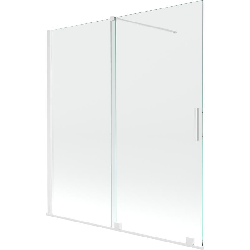 Mexen Velar pare-douche de salle de bain à 2 battants coulissants 150 x 150 cm, transparent, blanc - 896-150-000-01-20