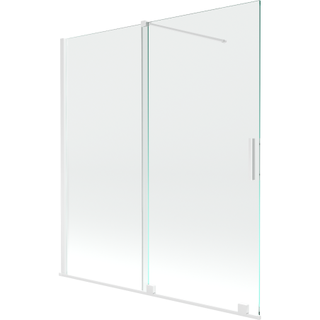Mexen Velar pare-douche de salle de bain à 2 battants coulissants 150 x 150 cm, transparent, blanc - 896-150-000-01-20