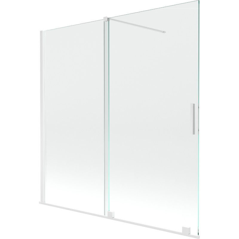 Mexen Velar paroi de baignoire coulissante à 2 volets 160 x 150 cm, transparent, blanc - 896-160-000-01-20