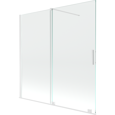 Mexen Velar écran de baignoire à 2 ailes coulissante 160 x 150 cm, transparent, Blanc - 896-160-000-01-20