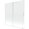 Mexen Velar écran de baignoire à 2 ailes coulissante 160 x 150 cm, transparent, Blanc - 896-160-000-01-20