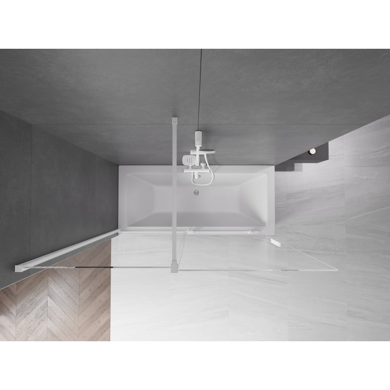 Mexen Velar paroi de baignoire à deux volets coulissants 160 x 150 cm, transparent, blanc - 896-160-000-01-20