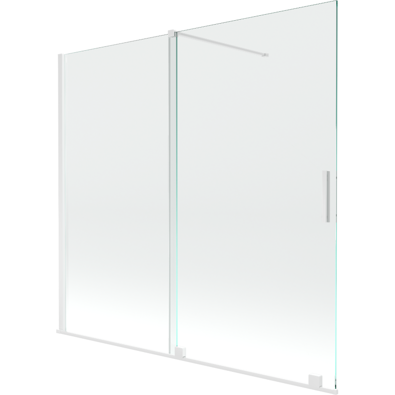 Mexen Velar écran de baignoire à 2 ailes coulissante 170 x 150 cm, transparent, Blanc - 896-170-000-01-20