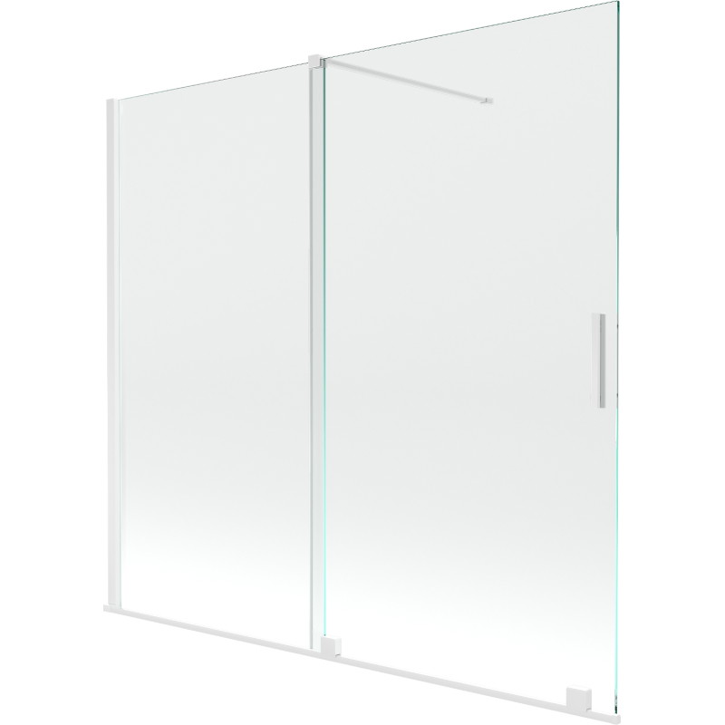 Mexen Velar pare-douche pliable à 2 volets 170 x 150 cm, transparent, blanc - 896-170-000-01-20
