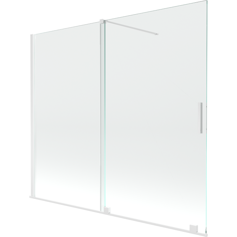 Mexen Velar écran de baignoire à 2 ailes coulissante 180 x 150 cm, transparent, Blanc - 896-180-000-01-20