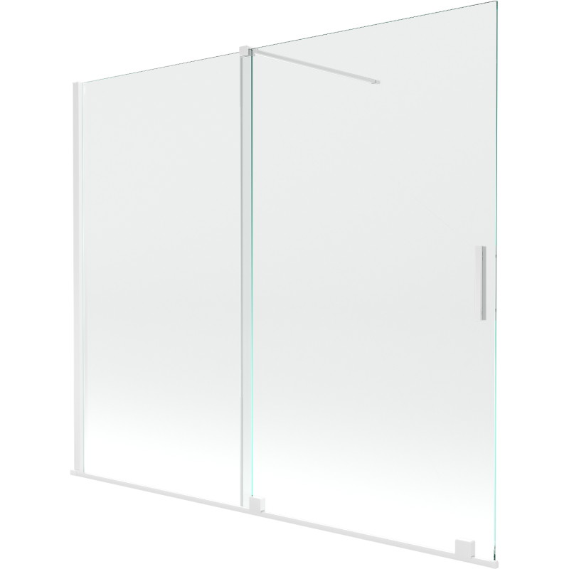 Mexen Velar paroi de baignoire coulissante à 2 volets 180 x 150 cm, transparent, blanc - 896-180-000-01-20