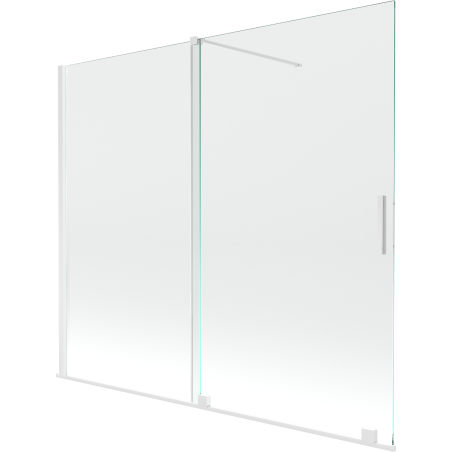 Mexen Velar paroi de baignoire à 2 volets coulissante 180 x 150 cm, transparent, blanc - 896-180-000-01-20