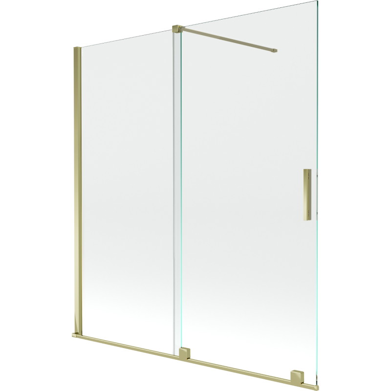 Mexen Velar paravent de baignoire à 2 volets coulissants 150 x 150 cm, transparent, doré - 896-150-000-01-50
