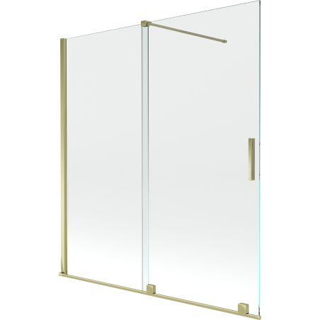 Mexen Velar écran de baignoire à 2 ailes coulissante 150 x 150 cm, transparent, or - 896-150-000-01-50