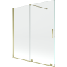 Mexen Velar écran de baignoire à 2 ailes coulissante 150 x 150 cm, transparent, or - 896-150-000-01-50