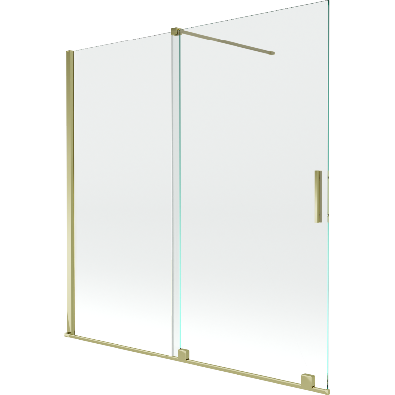 Mexen Velar écran de baignoire à 2 ailes coulissante 160 x 150 cm, transparent, or - 896-160-000-01-50