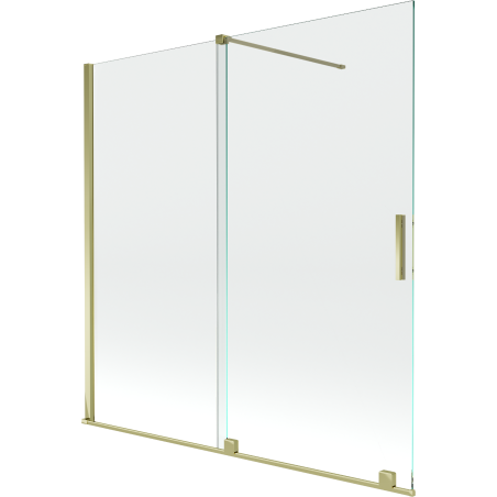 Mexen Velar écran de baignoire à 2 ailes coulissante 160 x 150 cm, transparent, or - 896-160-000-01-50