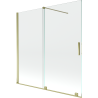 Mexen Velar paroi de baignoire 2 panneaux coulissants 160 x 150 cm, transparent, doré - 896-160-000-01-50