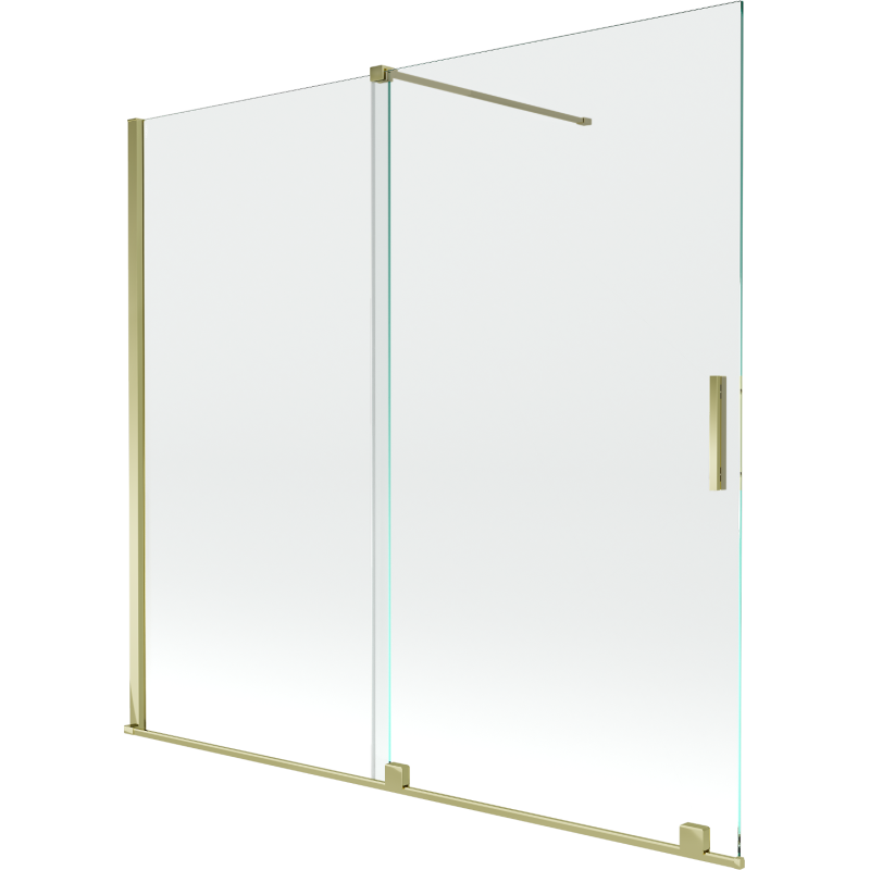 Mexen Velar écran de baignoire à 2 ailes coulissante 170 x 150 cm, transparent, or - 896-170-000-01-50
