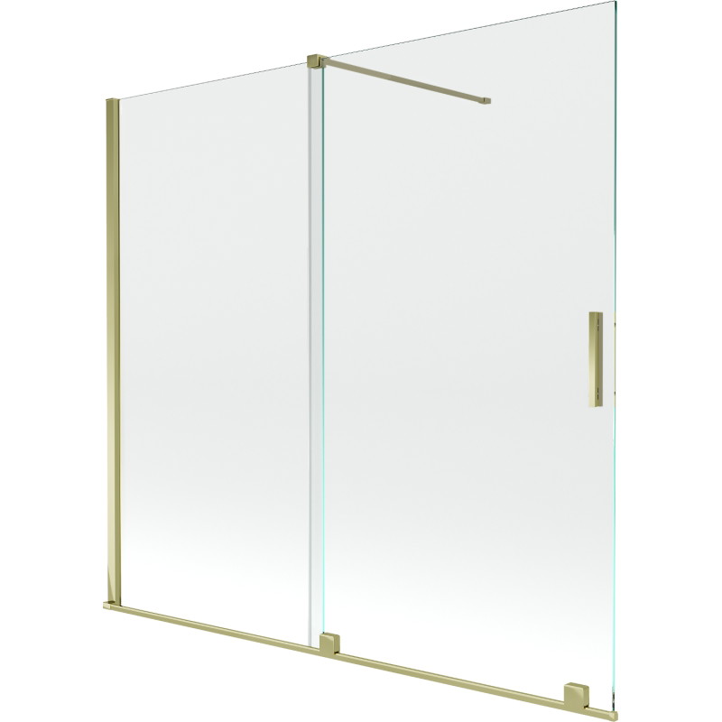 Mexen Velar paroi de baignoire coulissante à 2 volets 170 x 150 cm, transparent, or - 896-170-000-01-50