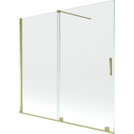Mexen Velar écran de baignoire à 2 ailes coulissante 170 x 150 cm, transparent, or - 896-170-000-01-50