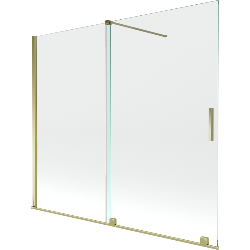 Mexen Velar écran de baignoire à 2 ailes coulissante 180 x 150 cm, transparent, or - 896-180-000-01-50