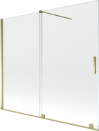 Mexen Velar pare-douche 2 plis coulissant 180 x 150 cm, transparent, doré - 896-180-000-01-50
