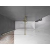 Mexen Velar pare-douche 2 plis coulissant 180 x 150 cm, transparent, doré - 896-180-000-01-50