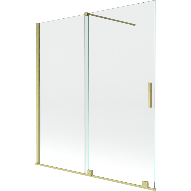 Mexen Velar paroi de baignoire à 2 vantaux coulissants 150 x 150 cm, transparent, or brossé - 896-150-000-01-55