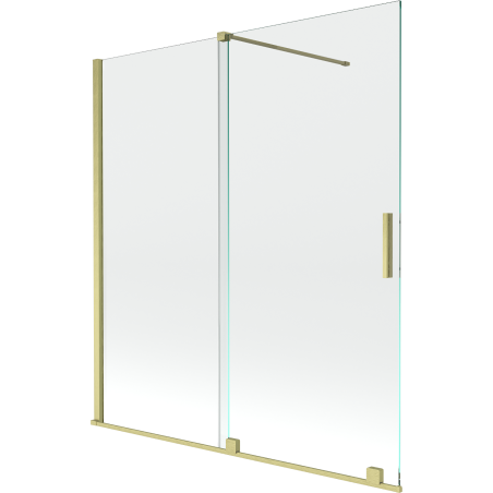Mexen Velar écran de baignoire à 2 ailes coulissante 150 x 150 cm, transparent, or brossé - 896-150-000-01-55