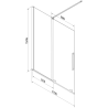 Mexen Velar paroi de douche 2 volets coulissants 170 x 150 cm, transparent, or brossé - 896-170-000-01-55