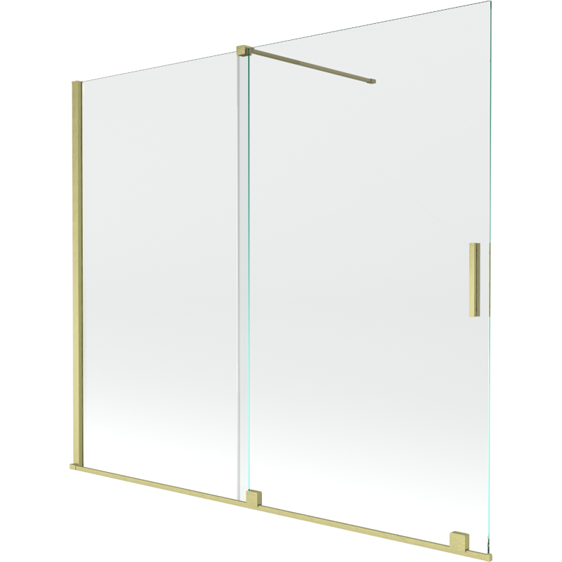Mexen Velar écran de baignoire à 2 ailes coulissante 180 x 150 cm, transparent, or brossé - 896-180-000-01-55