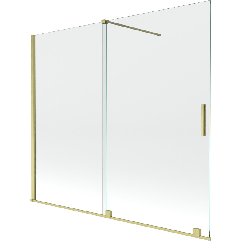 Mexen Velar paroi de baignoire coulissante à 2 volets 180 x 150 cm, transparent, or brossé - 896-180-000-01-55