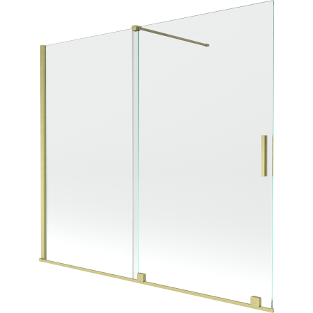 Mexen Velar écran de baignoire à 2 ailes coulissante 180 x 150 cm, transparent, or brossé - 896-180-000-01-55