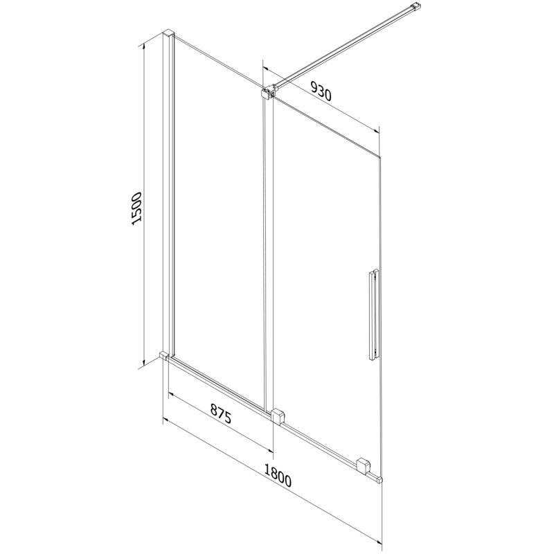 Mexen Velar paroi de baignoire coulissante à 2 panneaux 180 x 150 cm, transparent, or brossé - 896-180-000-01-55