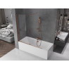 Mexen Velar paroi de baignoire à 2 battants coulissante 150 x 150 cm, transparent, or rose - 896-150-000-01-60