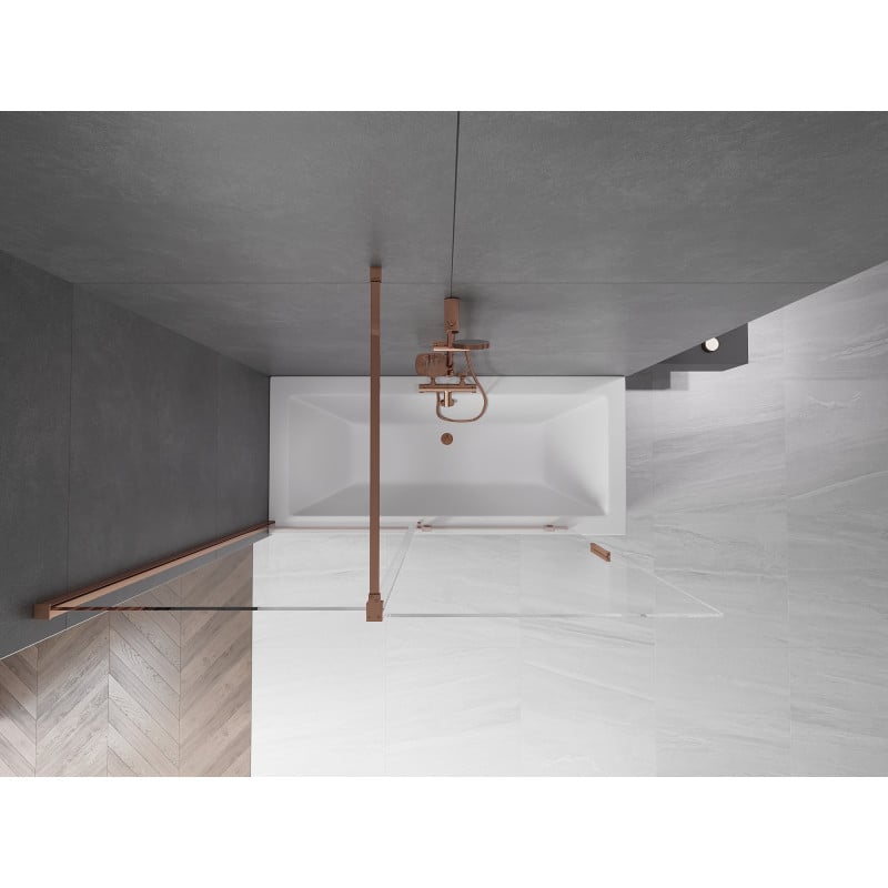 Mexen Velar paroi de douche à 2 portes coulissantes 150 x 150 cm, transparent, or rose - 896-150-000-01-60