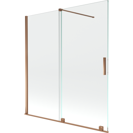 Mexen Velar écran de baignoire à 2 ailes coulissante 150 x 150 cm, transparent, Or rose - 896-150-000-01-60