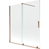 Mexen Velar écran de baignoire à 2 ailes coulissante 150 x 150 cm, transparent, Or rose - 896-150-000-01-60